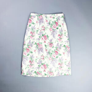 Vintage Floral Print Pencil Skirt